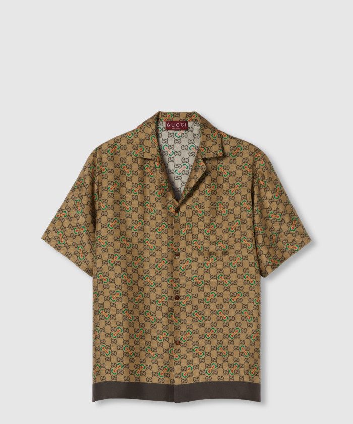[GUCCI-구찌]GG 홀스빗 프린트 트윌 실크 셔츠 794907