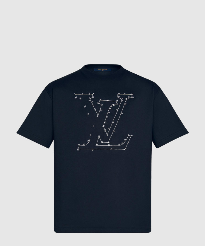 [LOUIS VUITTON-루이비통]스티치 프린트 앤드 엠브로이더드 티셔츠 1A96L0