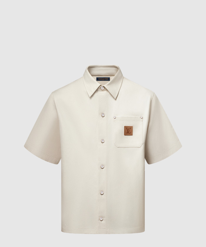 [LOUIS VUITTON-루이비통]실크 블렌드 쇼트 슬리브드 셔츠 1AHCHW