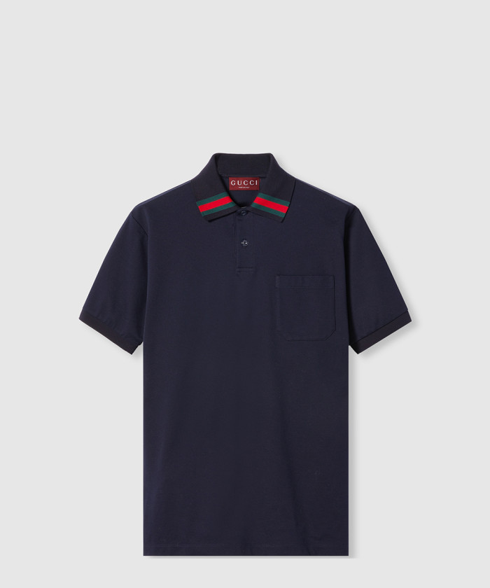 [GUCCI-구찌]웹 코튼 폴로 셔츠 795a74