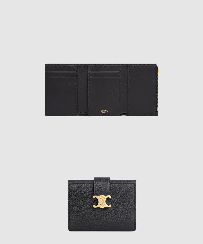 [CELINE-셀린느]니노 파인 스트랩 지갑 서플 그레인 카프스킨 10M963