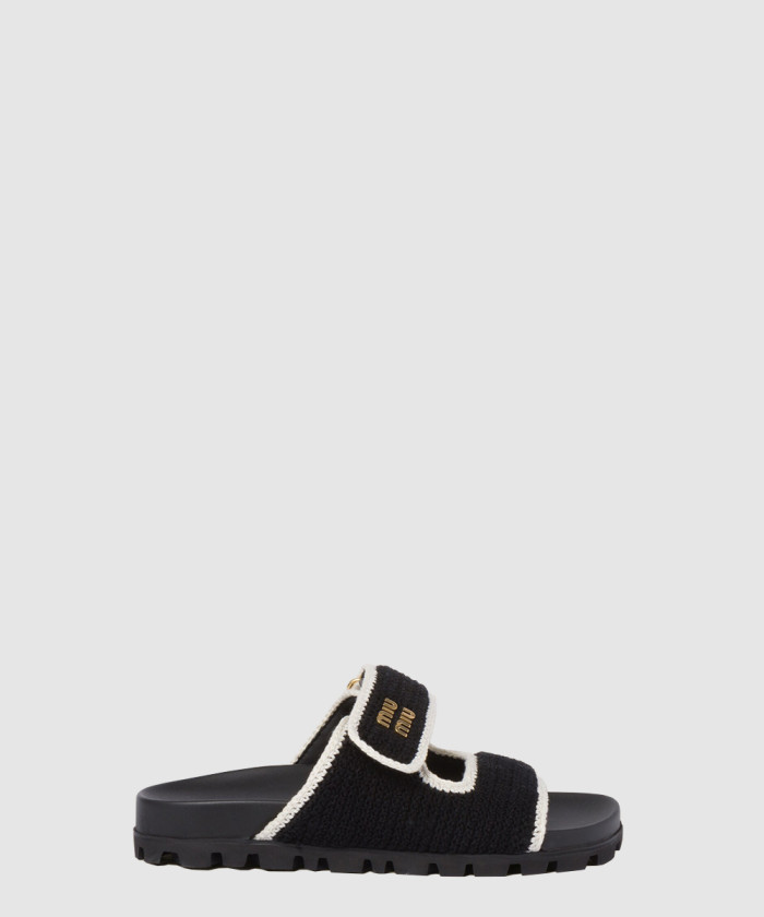 [MIUMIU-미우미우]크로셰 뜨개질 슬라이드 5XX641