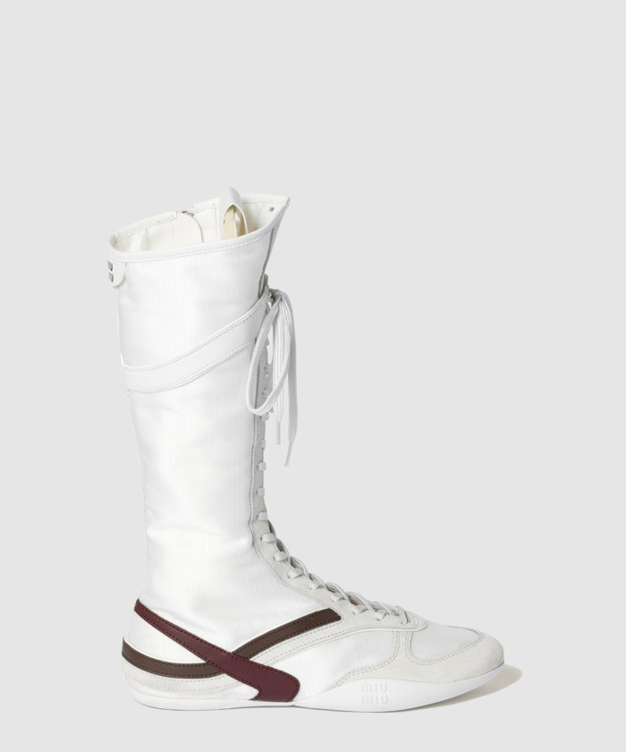 [MIUMIU-미우미우]김나지움 기능성 소재 및 스웨이드 복서 부츠 5W429E