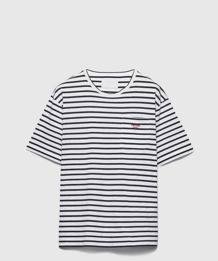 [PRADA-프라다]스트라이프 코튼 티셔츠 UJN929