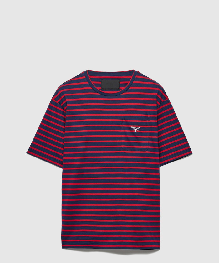 [PRADA-프라다]스트라이프 코튼 티셔츠 UJN929