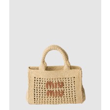 [MIUMIU-미우미우]라피아 효과 우븐 핸드백 5BA219