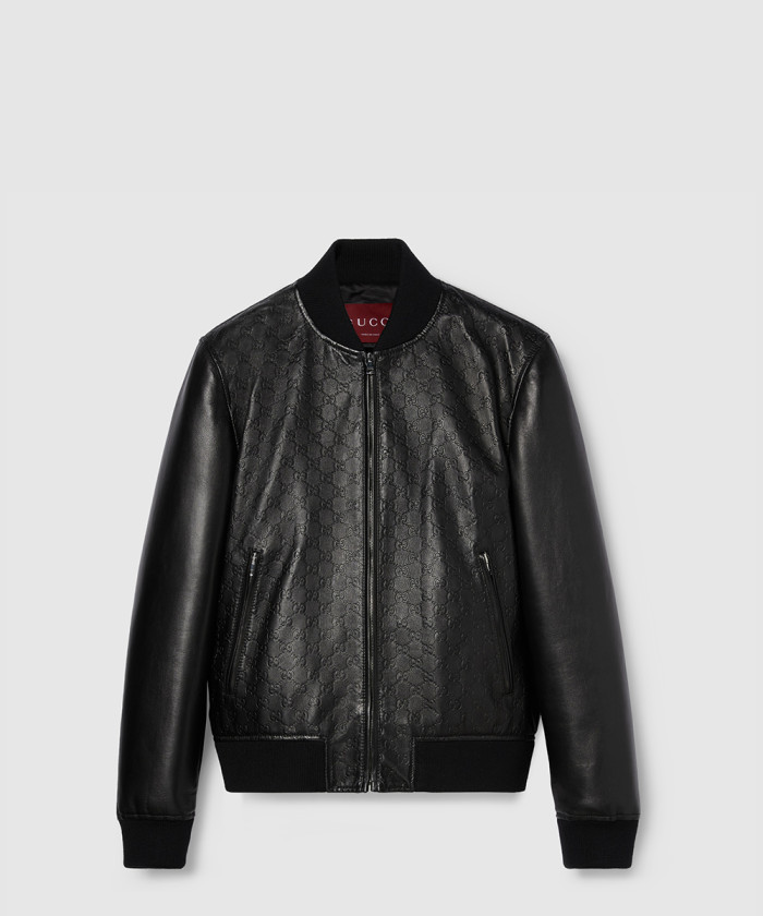 [GUCCI-구찌]GG 엠보싱 가죽 보머 재킷 793a71