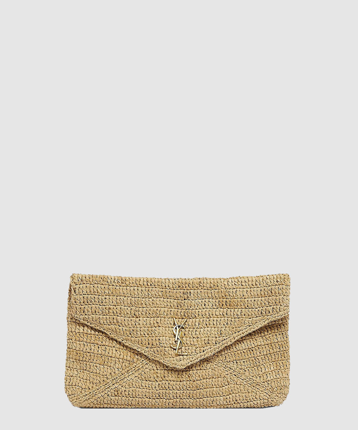 [SAINT LAURENT-생로랑]CASSANDRE 라피아 소재의 대형 봉투형 파우치 786074