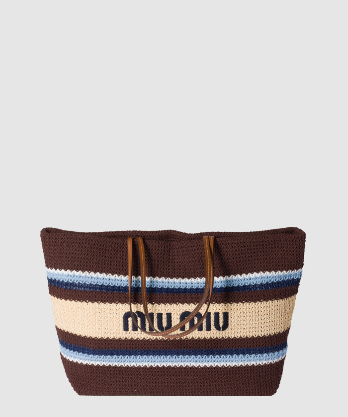 [MIUMIU-미우미우]라피아 앤 코튼 토트백 5BG228