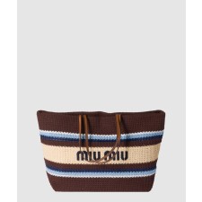[MIUMIU-미우미우]라피아 앤 코튼 토트백 5BG228
