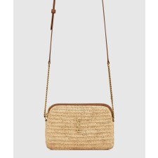 [SAINT LAURENT-생로랑]라피아 및 베지터블 태닝 가죽 소재의 GABY 지퍼 파우치 774293