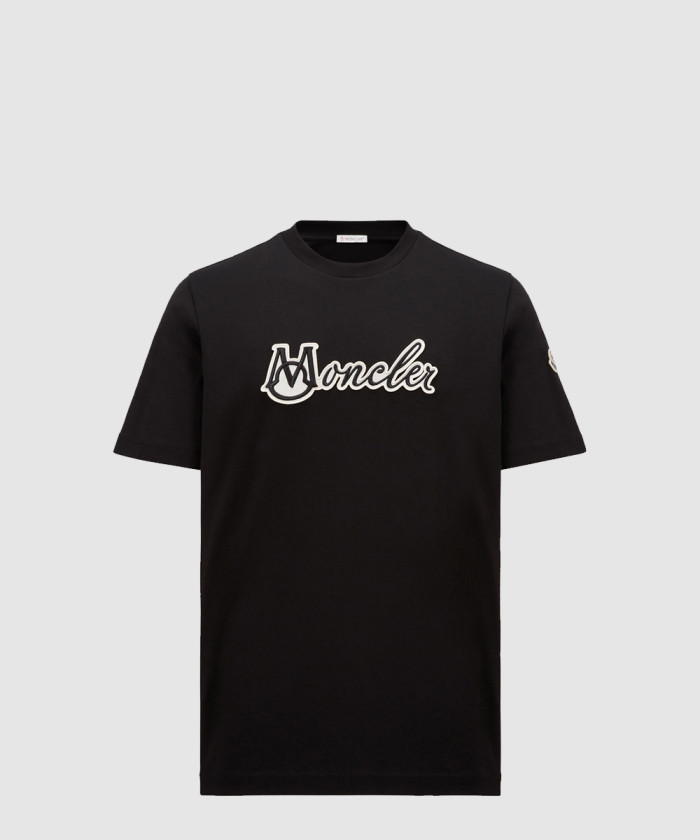 [MONCLER-몽클레어]자수 바시티 로고 코튼 티셔츠