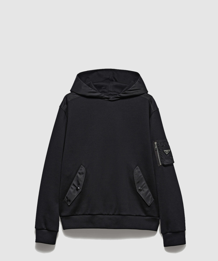 [PRADA-프라다]코튼 플리스 & 리 나일론 후디 UJL04C