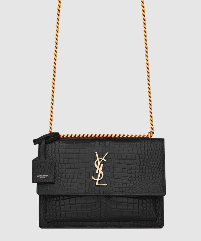 [SAINT LAURENT-생로랑]엠보싱 크로커다일 가죽 소재 sunset 미디엄 422906