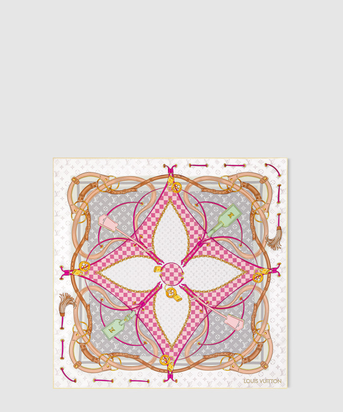 [LOUIS VUITTON-루이비통]플라워 앤드 스트랩 스퀘어 90 M94977