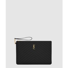 [SAINT LAURENT-생로랑]마틀라세 가죽 소재의 모노그램 다큐먼트 홀더 440222