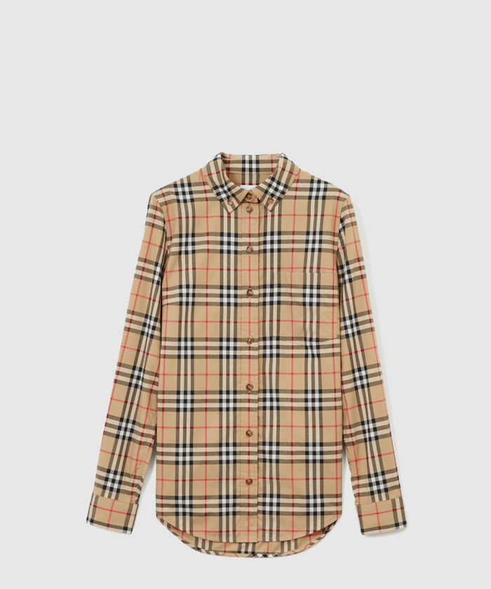 [BURBERRY-버버리]체크 스트레치 코튼 셔츠 80222841