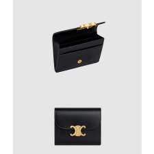 [CELINE-셀린느]트리옹프 플랩 카드 지갑 샤이니 카프스킨 10I583