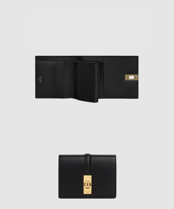 [CELINE-셀린느]스몰 16 3단 지갑 새틴 카프스킨 10F523