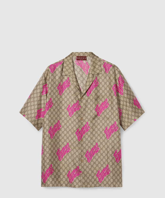 [GUCCI-구찌]프린트 코튼 포플린 볼링 셔츠 794907