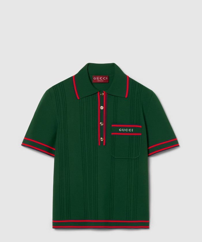 [GUCCI-구찌]스트라이프 트리밍 폴로 탑 ‎69a713