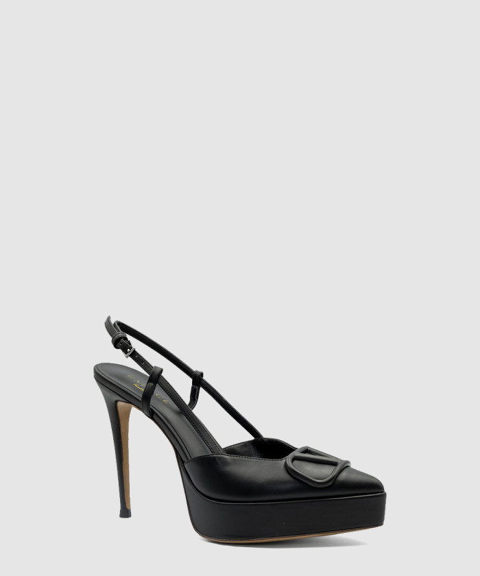 [VALENTINO-발렌티노]버클 디테일 슬링백 플랫폼 힐