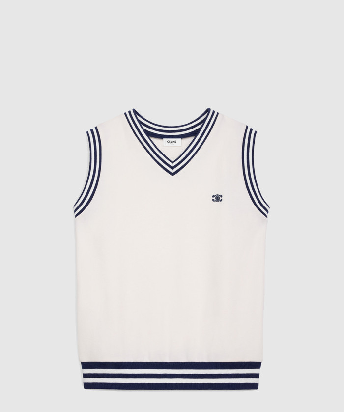 [CELINE-셀린느]코튼 플리스 슬리브리스 스웨트셔츠 RY08Z6