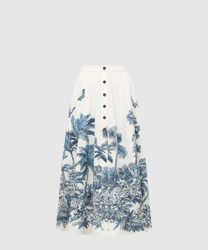 [DIOR-디올]Dioriviera 플레어 미디 스커트 541J9