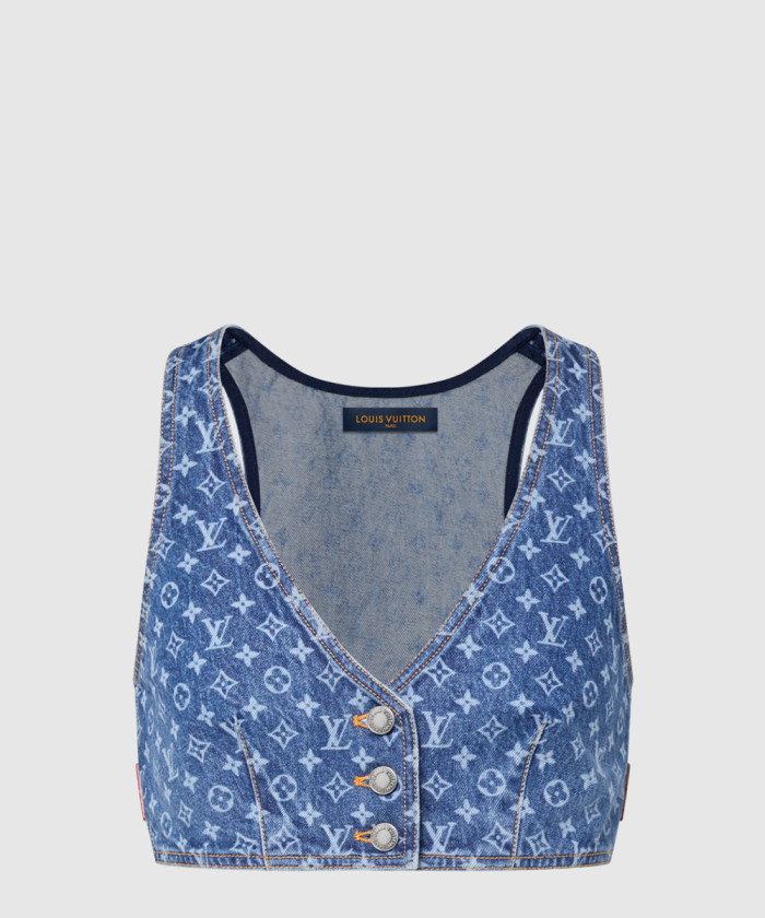 [LOUIS VUITTON-루이비통]모노그램 데님 크롭 톱 1AHIA2