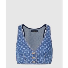 [LOUIS VUITTON-루이비통]모노그램 데님 크롭 톱 1AHIA2