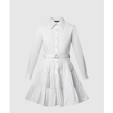 [LOUIS VUITTON-루이비통]벨티드 티어드 셔츠 드레스 1AIAP4