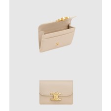 [CELINE-셀린느]트리옹프 플랩 카드 지갑 샤이니  10I583