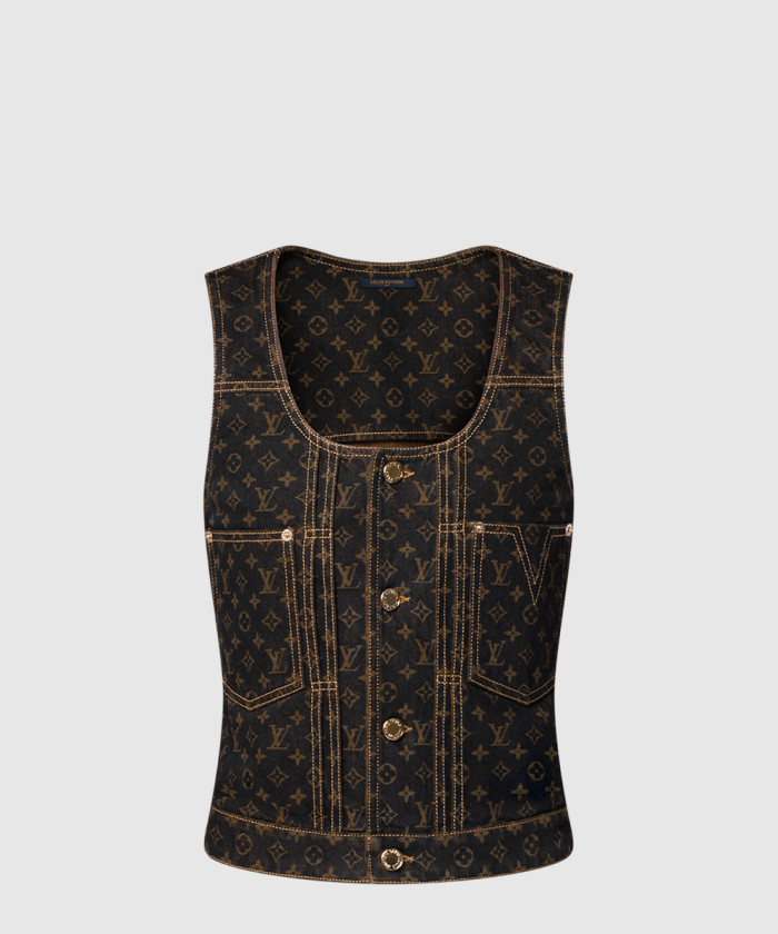 [LOUIS VUITTON-루이비통]모노그램 데님 버튼 업 탑 1AIBF7