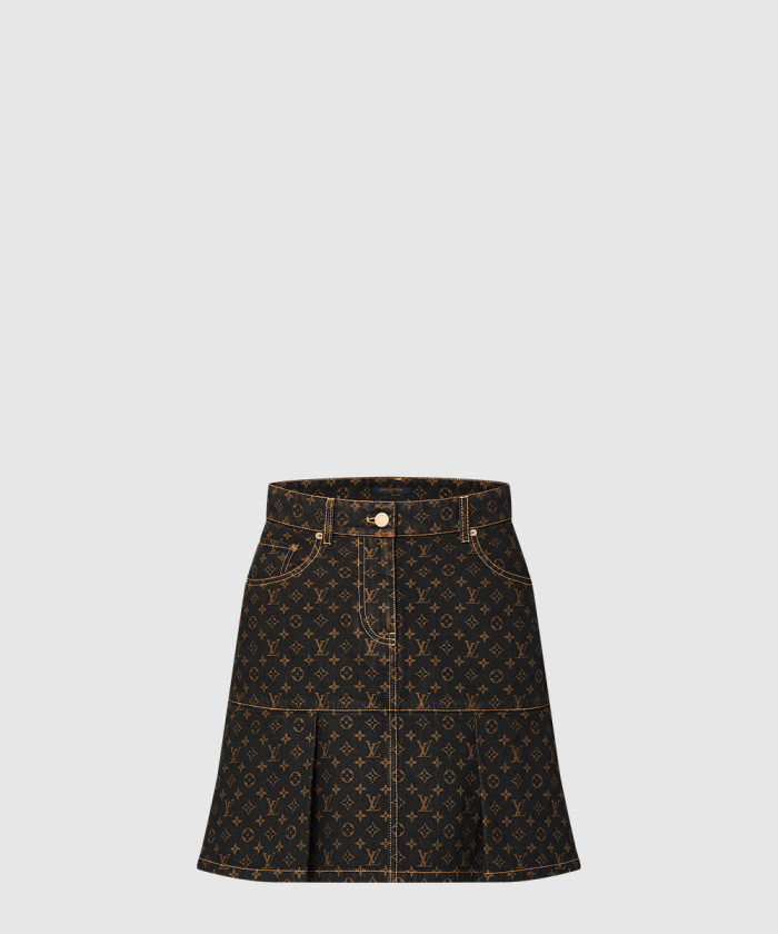 [LOUIS VUITTON-루이비통]모노그램 데님 플리츠 스커트 1AIBBM