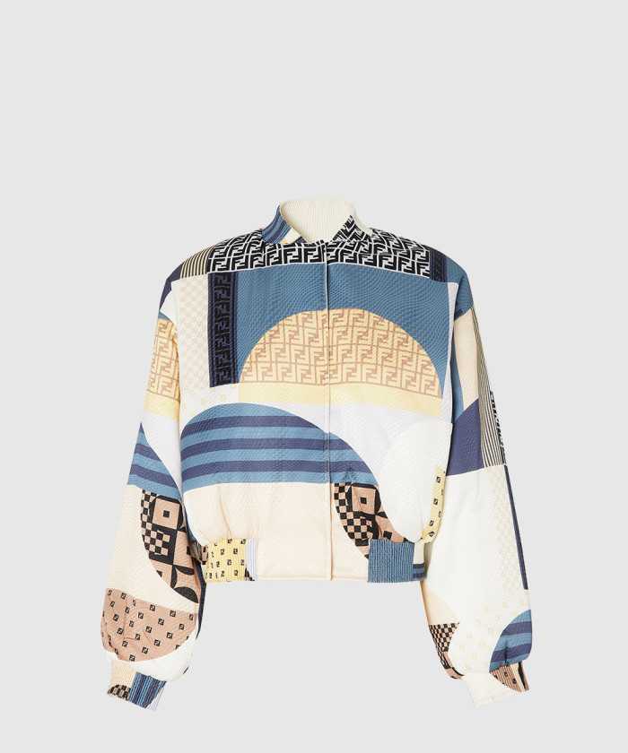 [FENDI-펜디]실크 패치워크 프린트 리버시블 보머 재킷 FJ7823