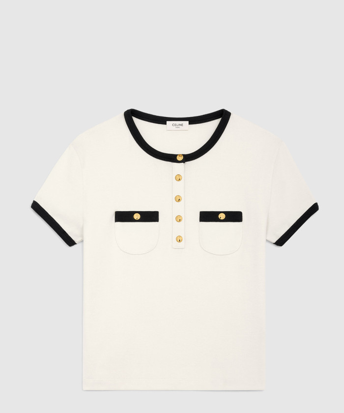 [CELINE-셀린느]크롭 티셔츠 코튼 저지 RX07H0