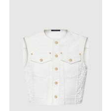 [LOUIS VUITTON-루이비통]슬리브리스 모노그램 필 쿠페 데님 재킷 1AHJRW