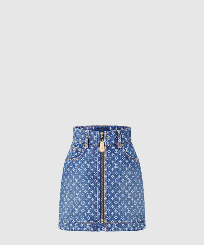 [LOUIS VUITTON-루이비통]모노그램 데님 미니 스커트 1AHIAJ