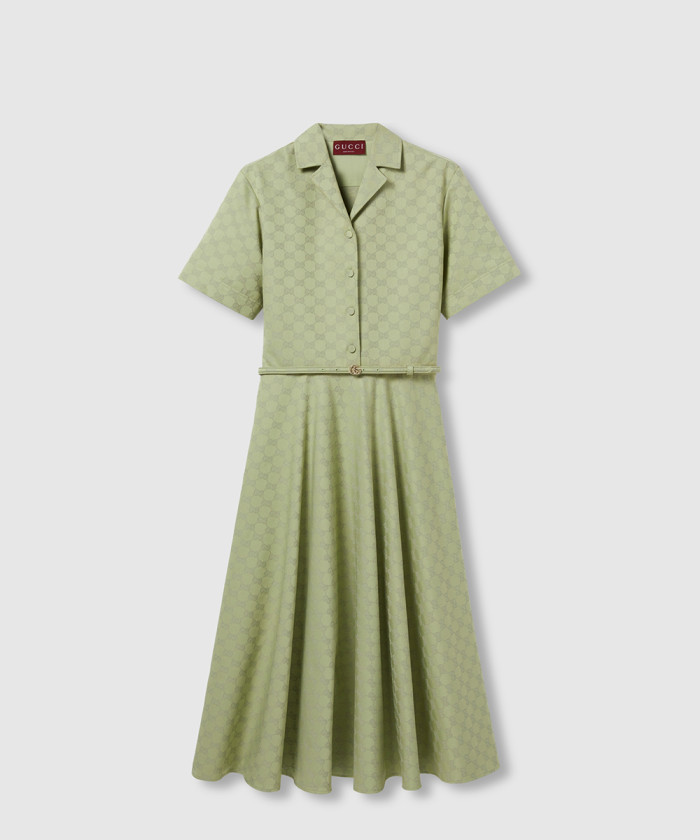 [GUCCI-구찌]미디 GG 코튼 개버딘 드레스 818349