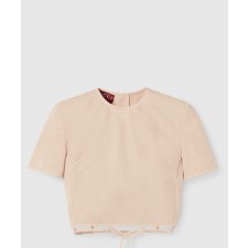 [GUCCI-구찌]넥타이 코튼과 리넨 혼방 밑단 탑 832787