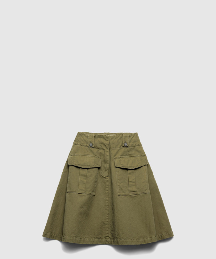 [PRADA-프라다]카고 포켓이 있는 코튼 스커트 P124W