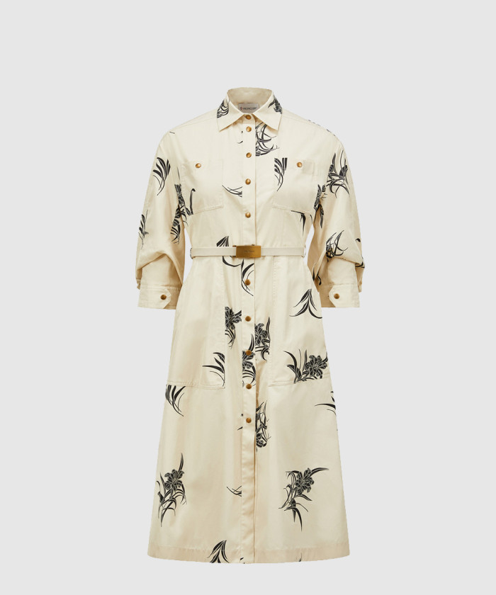 [MONCLER-몽클레어]플로럴 프린트 코튼 셔츠 드레스