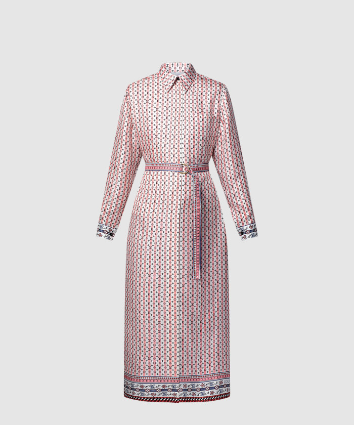 [LOUIS VUITTON-루이비통]스카프 프린트 셔츠 드레스 1AHHYX