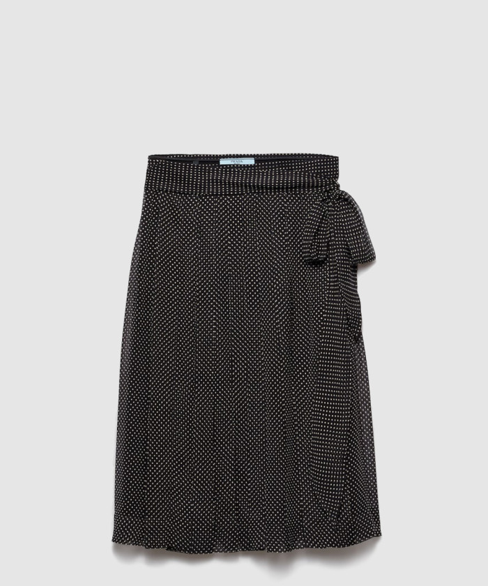[PRADA-프라다]프린트 시폰 랩 스커트 P191W