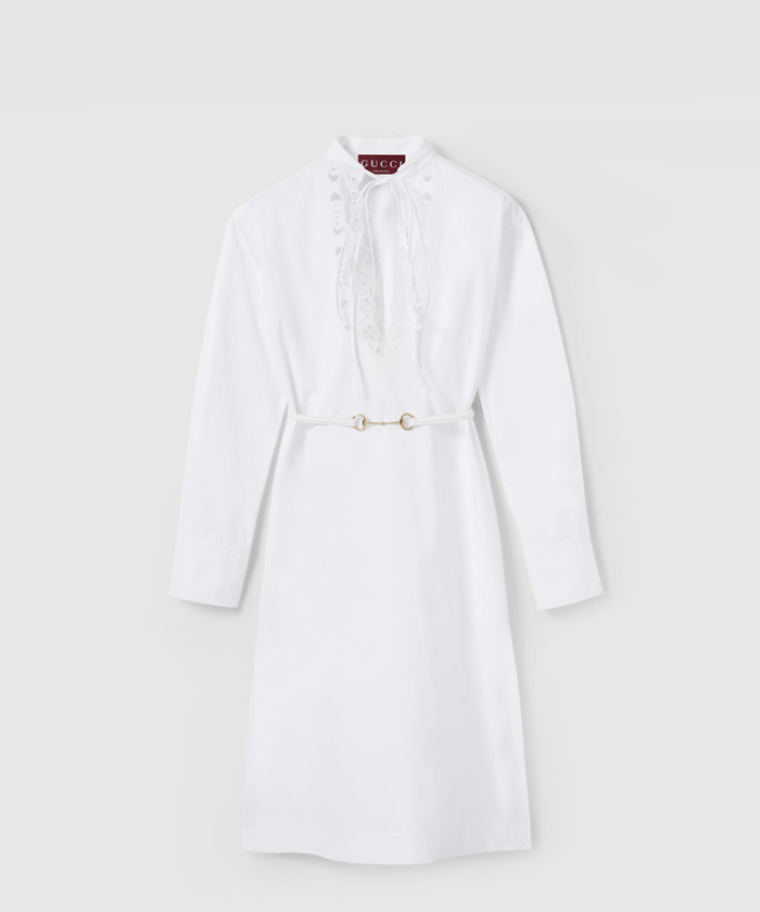[GUCCI-구찌]자수 코튼 포플린 셔츠 드레스 832027