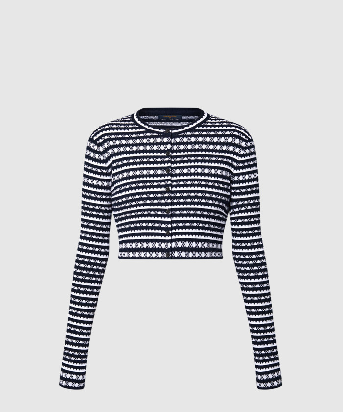 [LOUIS VUITTON-루이비통]스캘럽 스트라이프 가디건 1AHJ21