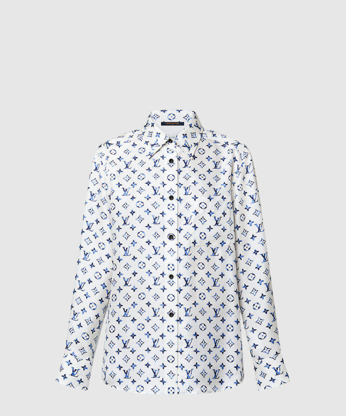 [LOUIS VUITTON-루이비통]아쿠아렐 모노그램 실크 셔츠 1AHGW8