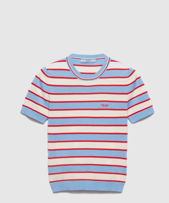 [PRADA-프라다]스트라이프 크루넥 코튼 스웨터 P24S2H
