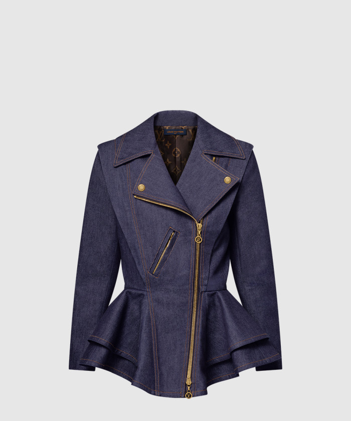 [LOUIS VUITTON-루이비통]데님 플라운스 바이커 재킷 1AHGXK