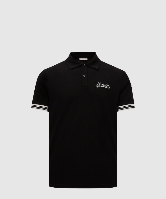 [MONCLER-몽클레어]로고 자수 코튼 폴로 셔츠